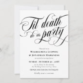 Swirly Til Death Do Us Party Elegant Goth Wedding 招待状 (正面)