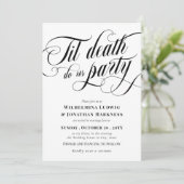 Swirly Til Death Do Us Party Elegant Goth Wedding 招待状 (スタンド正面)