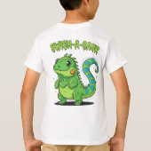Swish-A-Saur Cute Iguana Dinosaur with Striped Swi Tシャツ (裏面)