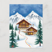 Swiss Alps Chalet Winter Mountain Travel ポストカード (正面)