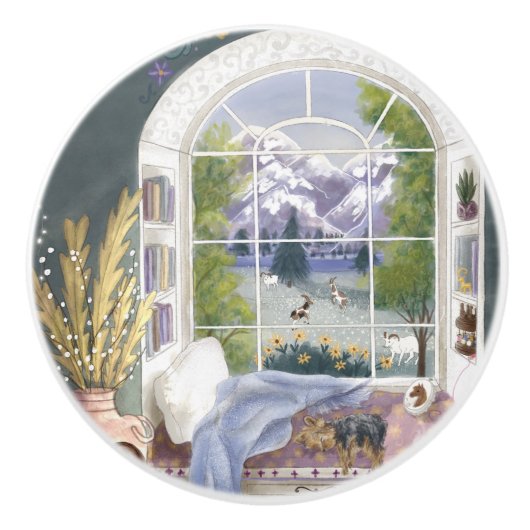 Swiss Alps Cozy Book Nook セラミックノブ (正面)