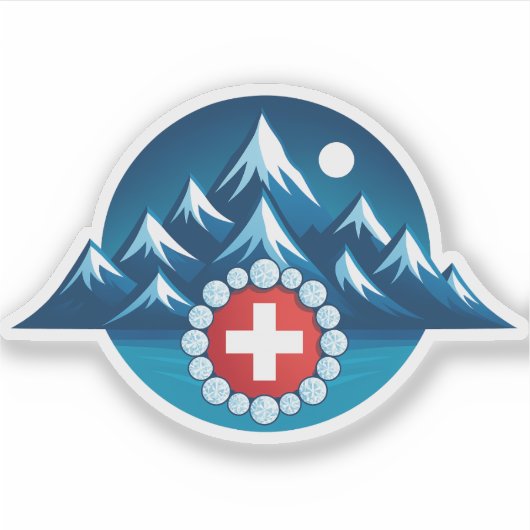 Swiss Alps Illustration シール (正面)