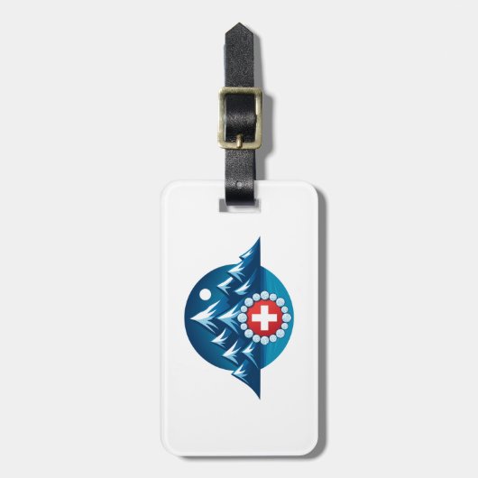 Swiss Alps Illustration ラゲッジタグ (正面縦)