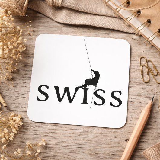 Swiss Climbing Minimalist Silhouette Design スクエアシール