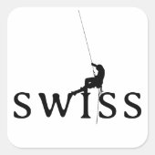 Swiss Climbing Minimalist Silhouette Design スクエアシール (正面)