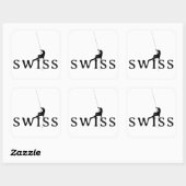 Swiss Climbing Minimalist Silhouette Design スクエアシール (シート)