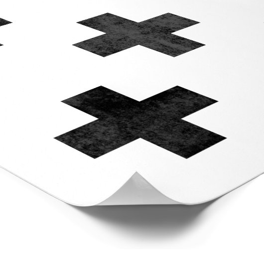 Swiss cross pattern art print Modern minimalist ポスター (角)