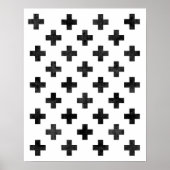 Swiss cross pattern art print Modern minimalist ポスター (正面)