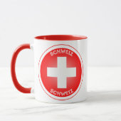 Swiss Cross Schweiz Circle Shape  マグカップ (左)