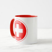 Swiss Cross Schweiz Circle Shape  マグカップ (正面左)