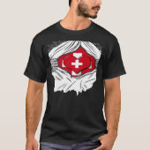 Swiss flag home of Switzerland   Tシャツ (正面)