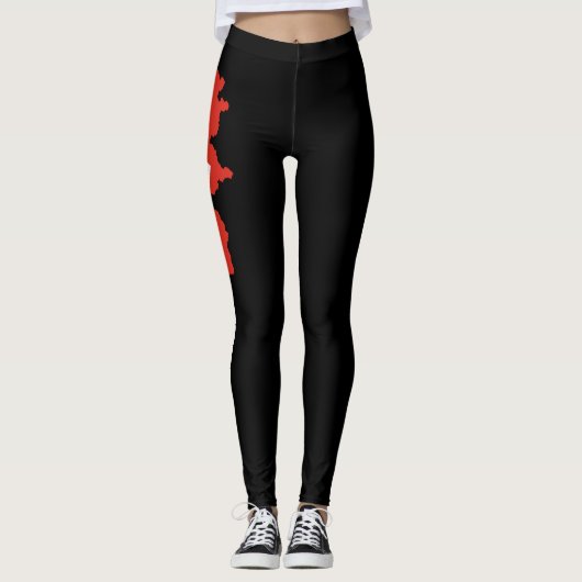 Swiss Flag Leggings - Switzerland Map Design Tight レギンス (正面)
