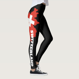 Swiss Flag Leggings - Switzerland Map Design Tight レギンス