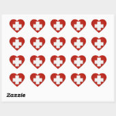 Swiss flag sticker ハートシール (シート)
