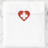 Swiss flag sticker ハートシール (バッグ)