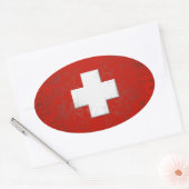 Swiss flag sticker 楕円形シール (封筒)
