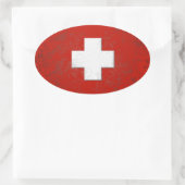 Swiss flag sticker 楕円形シール (バッグ)
