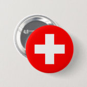Swiss Flag (Switzerland) 缶バッジ (正面&裏面)