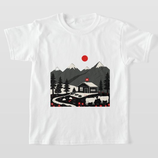 Swiss landscape tシャツ (レイダウン)