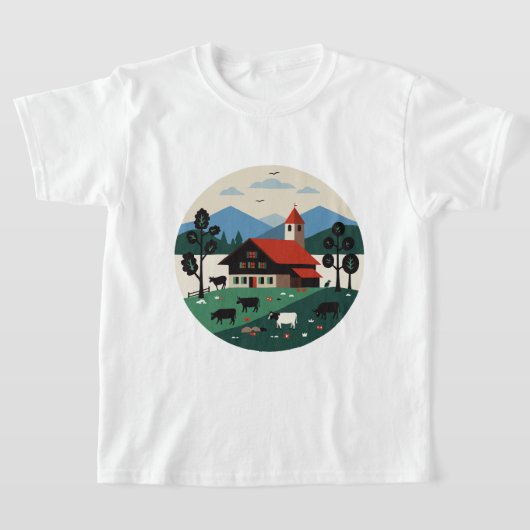 Swiss landscape tシャツ (レイダウン)