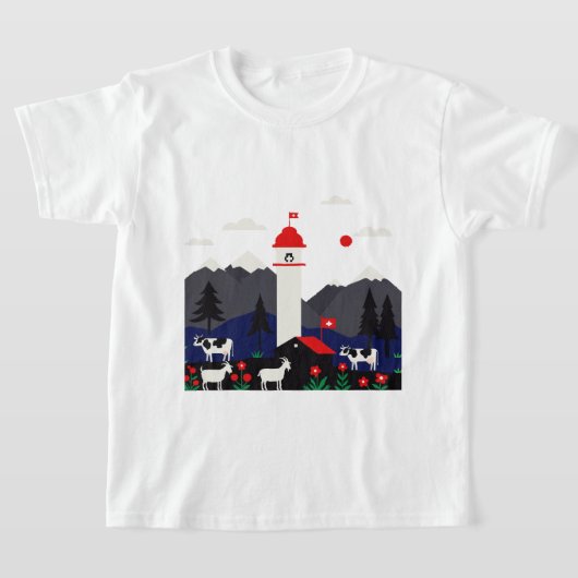 Swiss landscape tシャツ (レイダウン)