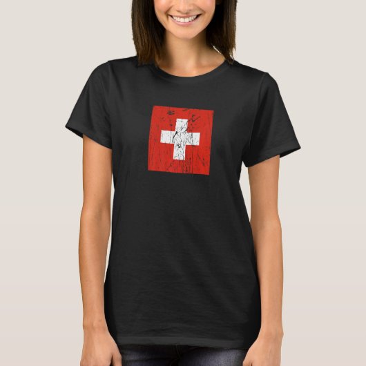 Swiss Switzerland Flag Pride Swiss Flag Tシャツ (正面)