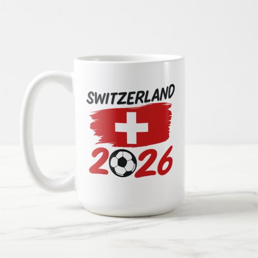 Switzerland 2026 Soccer Fan Gear Supporters コーヒーマグカップ (左)