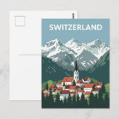 Switzerland Alpine Village ポストカード (正面/裏面)