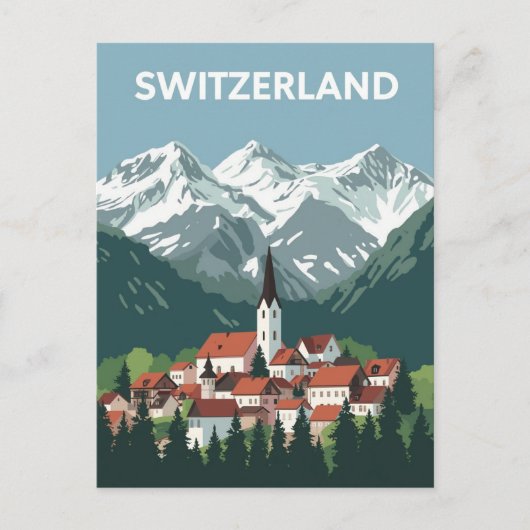 Switzerland Alpine Village ポストカード (正面)
