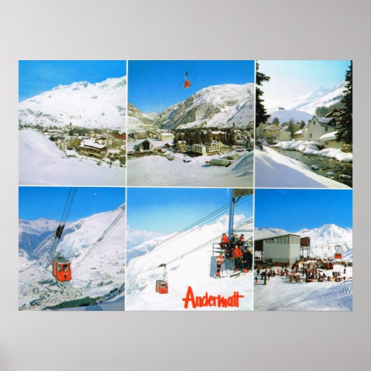 Switzerland,  Andermatt winter ski resort ポスター (正面)