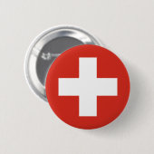 Switzerland country flag roundel symbol army milit 缶バッジ (正面&裏面)