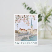 Switzerland Europe Travel Illustration ポストカード (スタンド正面)