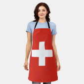 Switzerland Flag エプロン (着用した状態)