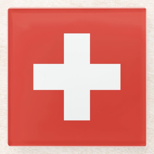 Switzerland Flag ガラスコースター (正面)