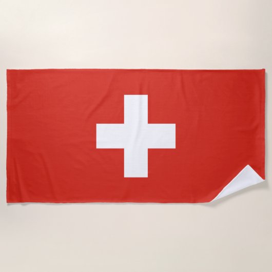 Switzerland Flag ビーチタオル (正面)