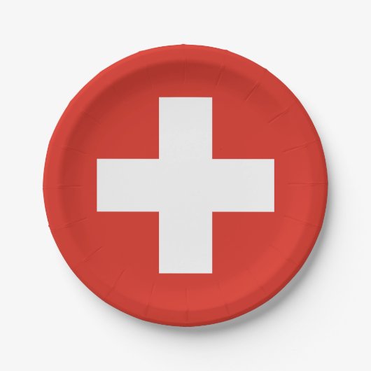 Switzerland Flag ペーパープレート (正面)