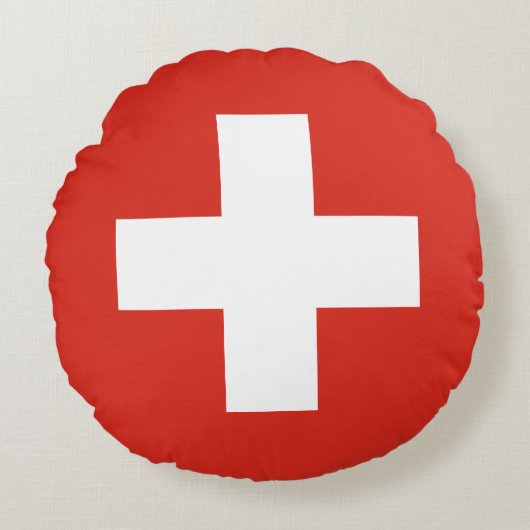 Switzerland Flag ラウンドクッション (正面)