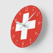Switzerland Flag ラウンド壁時計 (傾斜)