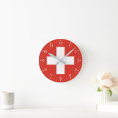 Switzerland Flag ラウンド壁時計 (ホーム)