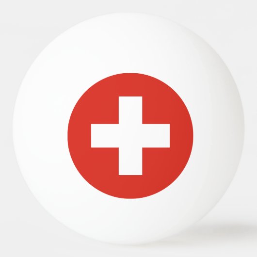 Switzerland Flag 卓球ボール (正面)