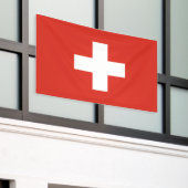 Switzerland Flag 横断幕 (ビルの外側)