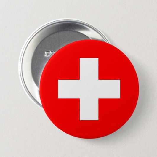 Switzerland Flag 缶バッジ (正面&裏面)