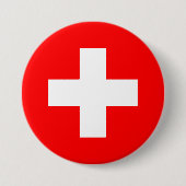 Switzerland Flag 缶バッジ (正面)