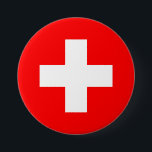Switzerland Flag 缶バッジ<br><div class="desc">Switzerland Flag</div>