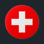 Switzerland Flag 缶バッジ<br><div class="desc">Switzerland Flag</div>