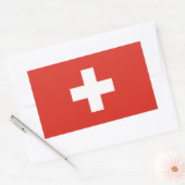Switzerland Flag 長方形シール (封筒)