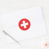 Switzerland Flag Classic Round Sticker ラウンドシール (封筒)