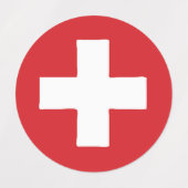 Switzerland Flag Emblem ラベル (デザイン1)