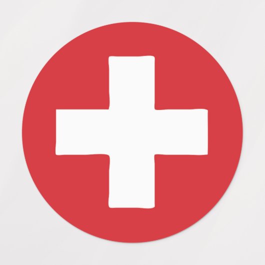 Switzerland Flag Emblem ラベル (デザイン1)