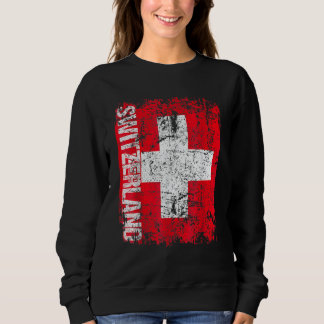 SWITZERLAND Flag Vintage Distressed SWISS スウェットシャツ